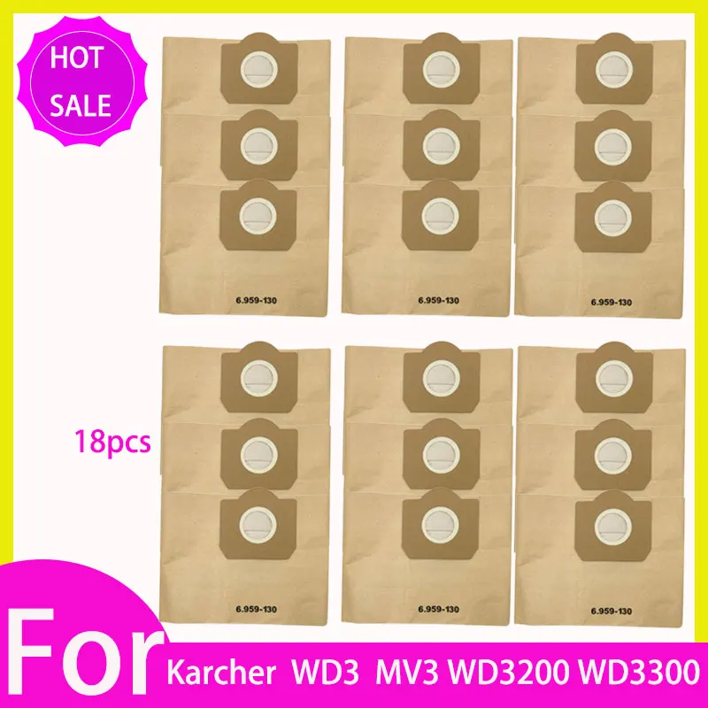 Vervanging Stofzak Hepa Filter Voor Karcher WD3 Premium WD3200 WD3300 MV3 Accessoires A2004 A2054 Stofzuiger Onderdelen