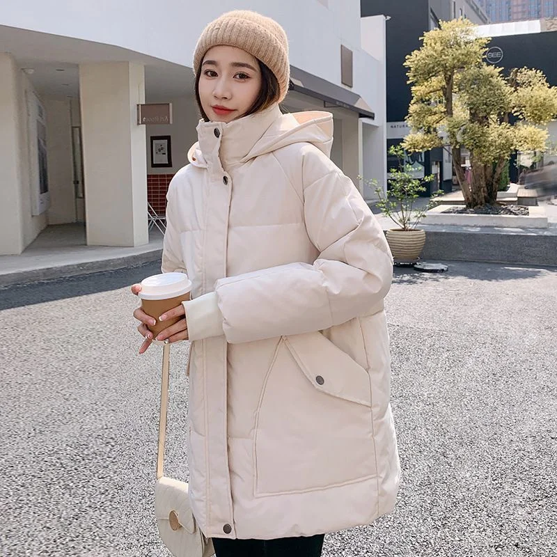 Female Brand Thickening Warm Outwear Hooded Oversized Pocket Versatile Coat American Winter Parkas Waterproof Women Jacket