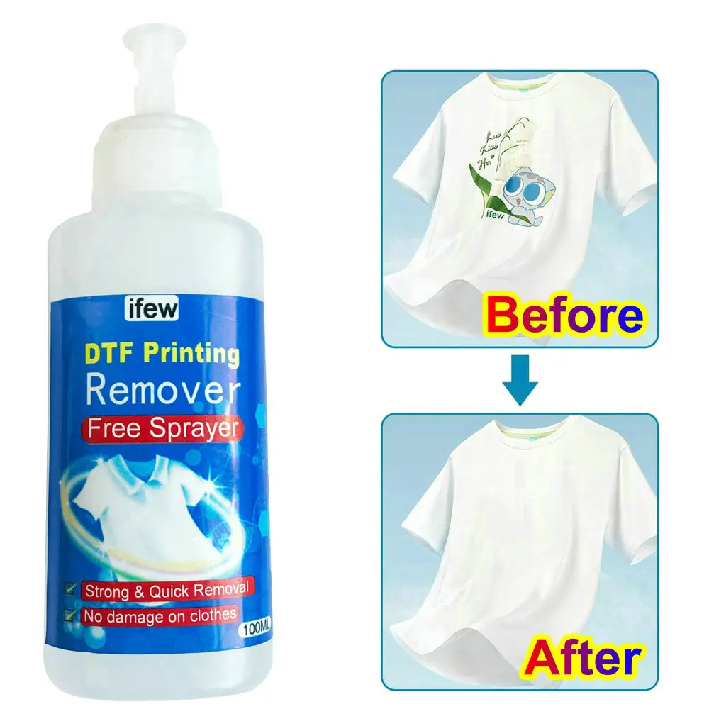 Clothing Heat Transfer Vinyl Remover Liquid DTF Remove DTF Remover Adhesive Print Remover Remove Clothing For Printer Cleaner