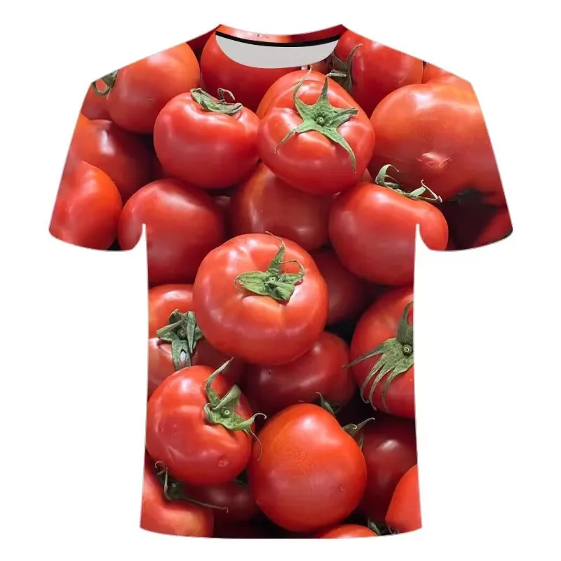 Summer Fashion Produce Men Creative T-Shirt Vegetable Trend Hip Hop Personality O Collar Short Sleeve Large Size Quality Shirt