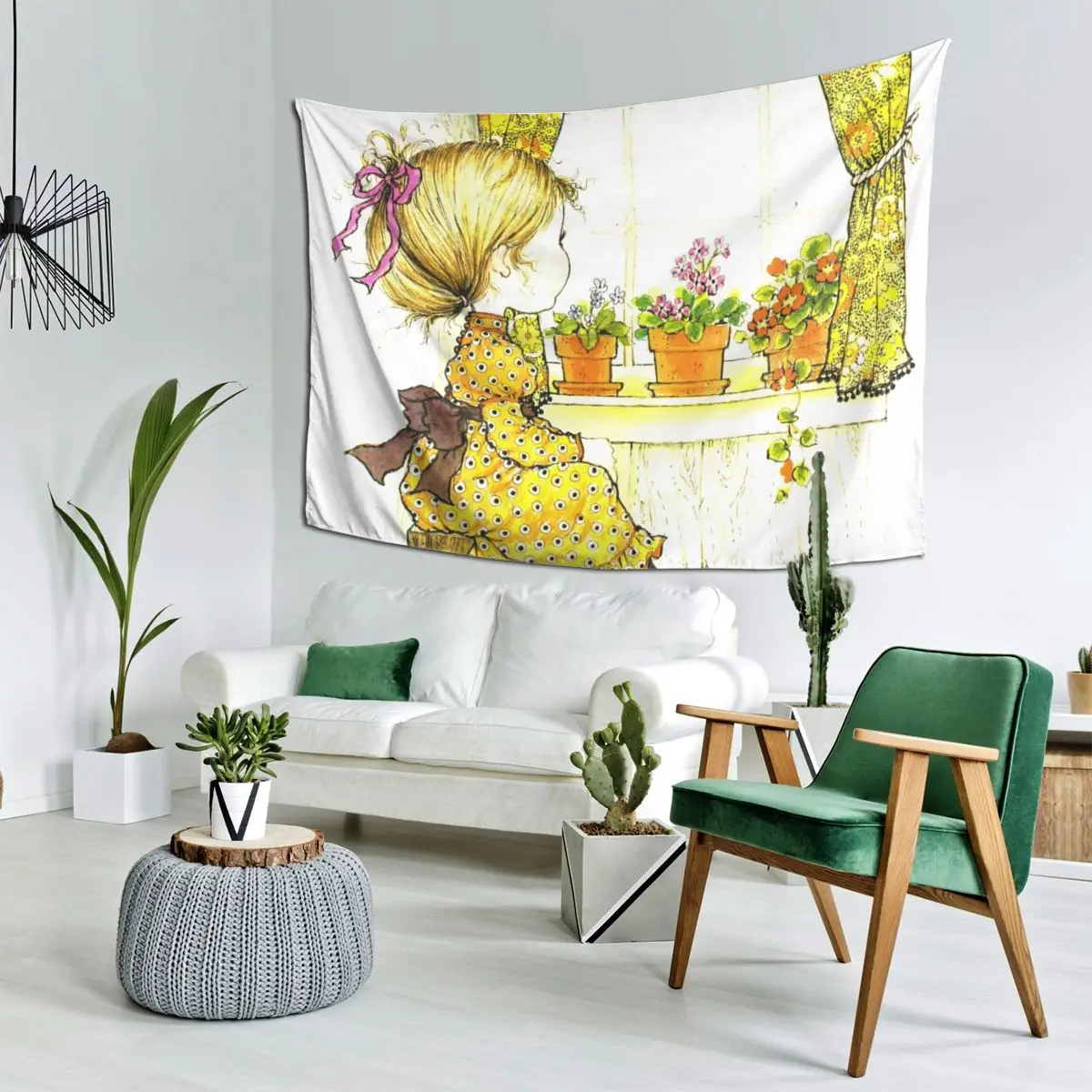 Sarah Kay Swing Girl Tapestry Decor Art Aesthetic Tapestries for Living Room Bedroom Home Wall Cloth Wall Hanging