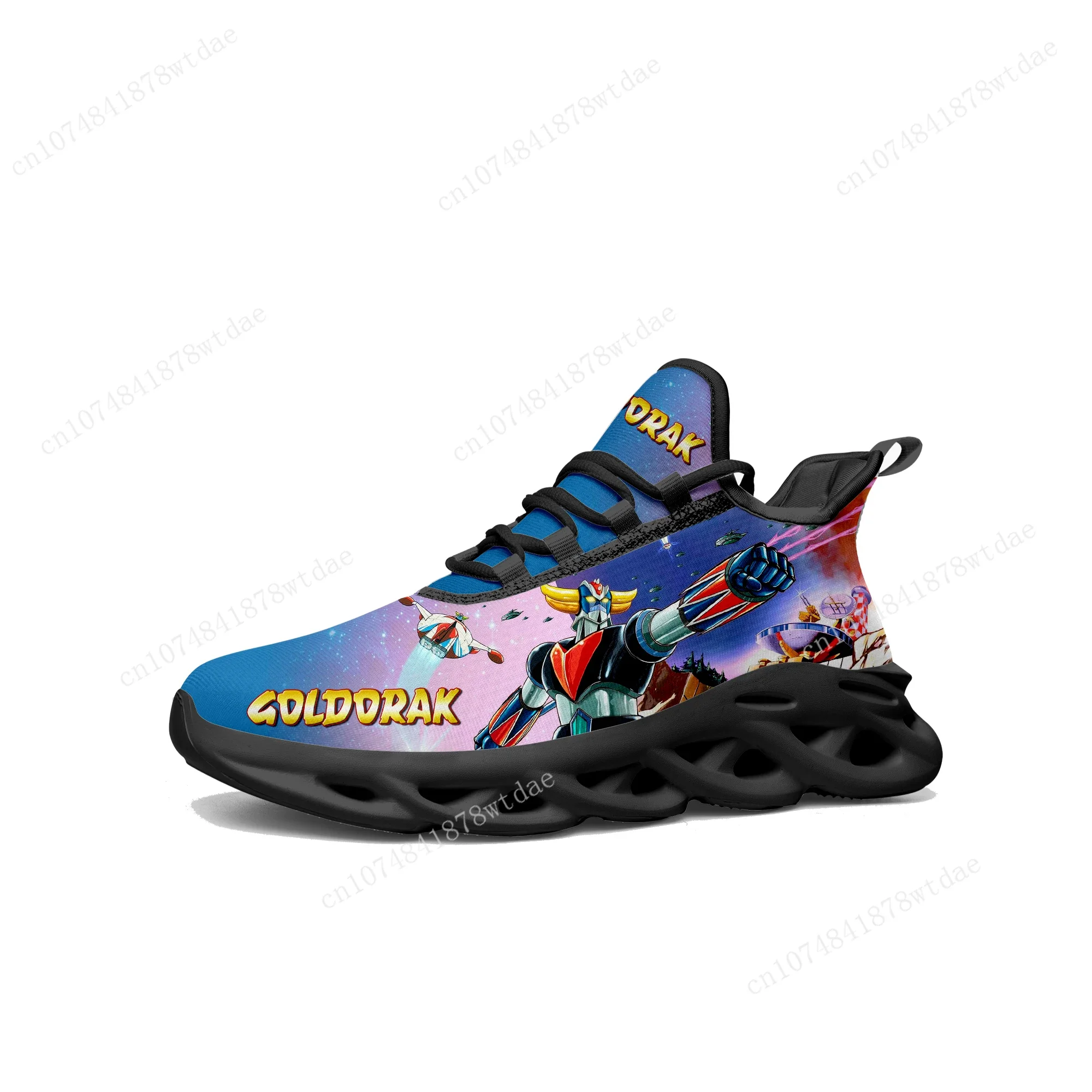 UFO Robot Goldrake Grendizer Flats Sneakers Mens Womens Teenager Sports Running Shoes High Quality Custom Lace Up Mesh Footwear