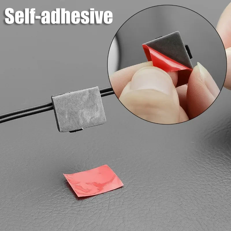 Car Wire Tie Cable Clips Self-Adhesive Cable Driving Recorder Wire Management Wrap Cable Clamp Bracket Charging Data Line Clip