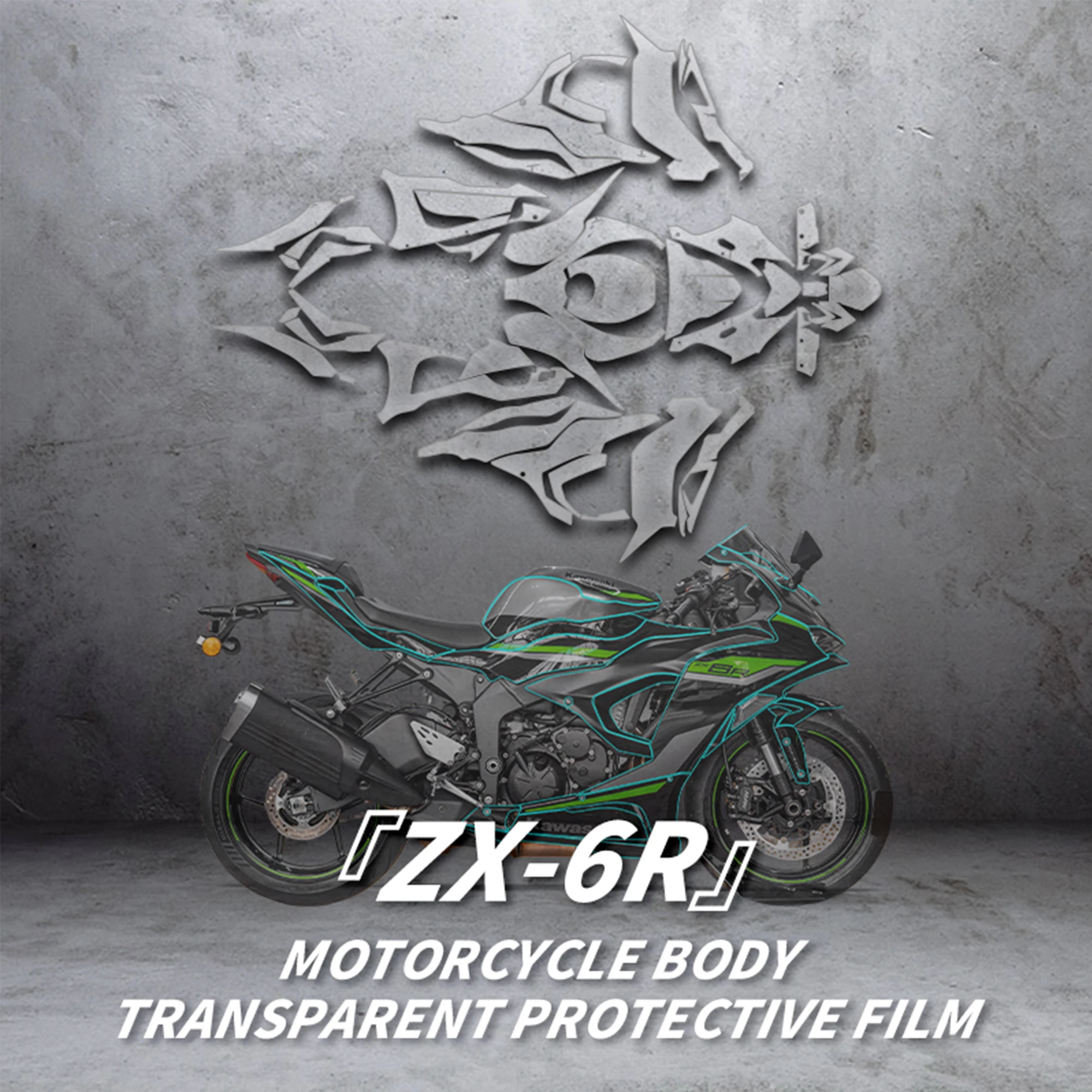 Compatible With 24 26 Kawasaki ZX-6R Motorcycle Invisible Car Wrap Scratch Resistant Self Healing Tank Body Sticker Accessories