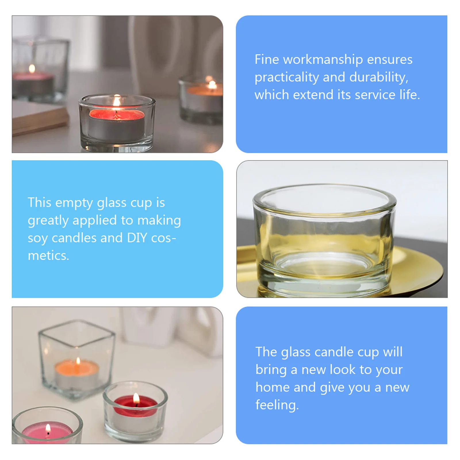 12 قطعة من حوامل نذرية شفافة قطعة مركزية لديكور المنزل والشموع والأكواب الزجاجية #6