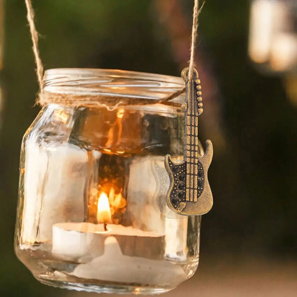 

100 шт. металлических мини-подвесок в виде гитары для чехлов для телефонов, ретро-аксессуары для рукоделия, для изготовления украшений, декора чехлов для телефонов