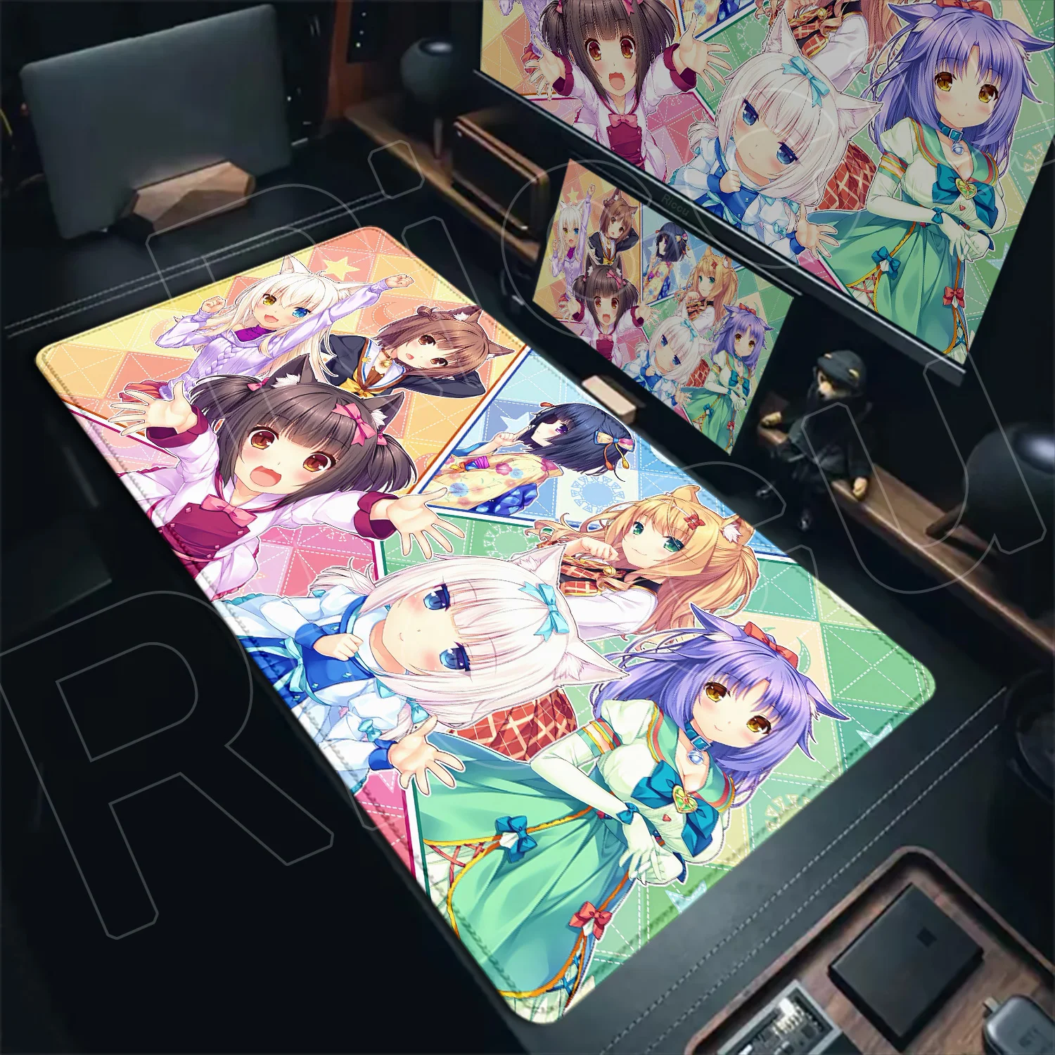 

Large Anime Mousepad Xxl Game Speed Keyboard Nekopara Deskmat Gaming Computer Accessories Rubber Mausepad Office Non-slip Carpet