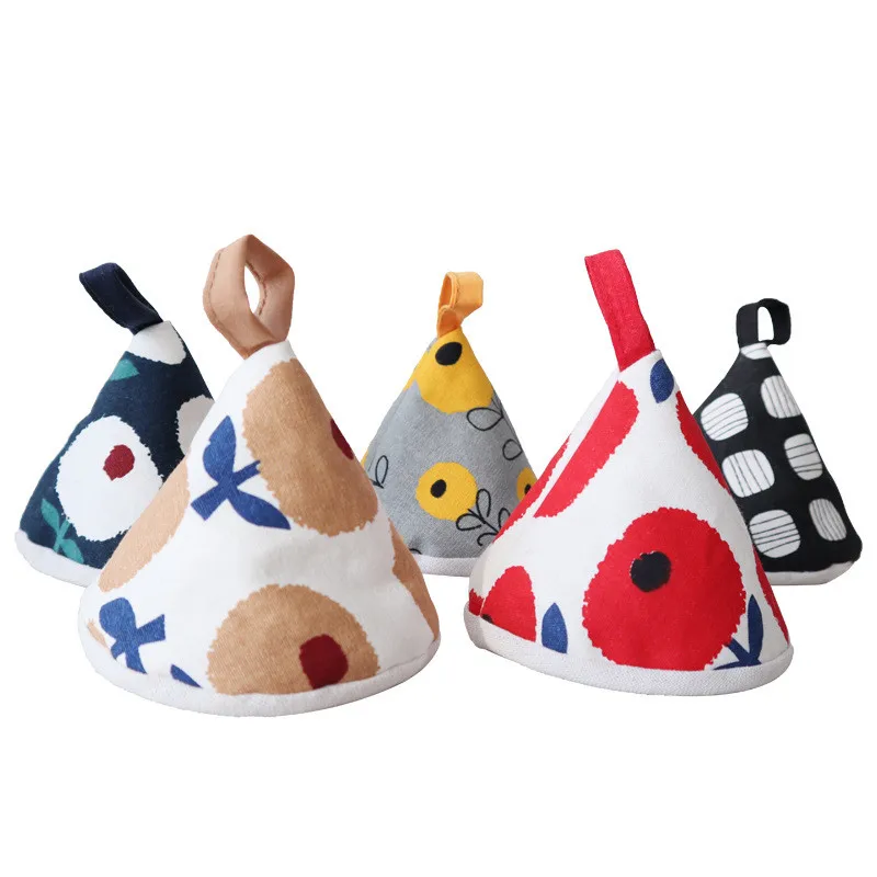 1 قطعة الكلاسيكية خمر غطاء قطني مطبوع غطاء وعاء الهندسة المطبخ الصغيرة العزل كليب العزل مقبض قفاز #4