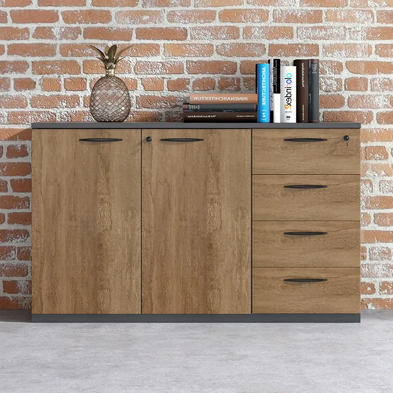 Low Profile File Cabinet Office Locker with Drawer Lock Information Floor Tea Storage Desk Organizer