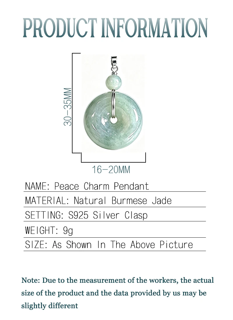 Natürlicher Myanmar-Jade-Friedensanhänger mit S925-Silber-Verschluss, ein Glücksbringer für viel Glück, geeignet als Geschenk für Frauen zum Tragen. – Detail 2
