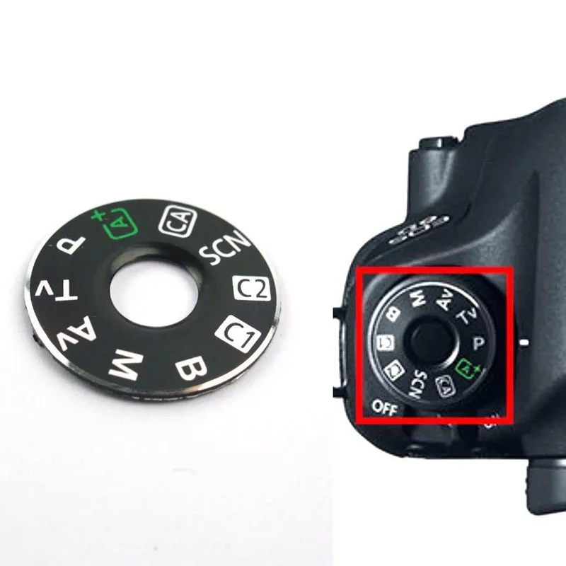 Kit de reparación de botones de placa de función de tapa de interfaz de modo de marcación de cámara reemplazo negro para Canon 6D de alta calidad