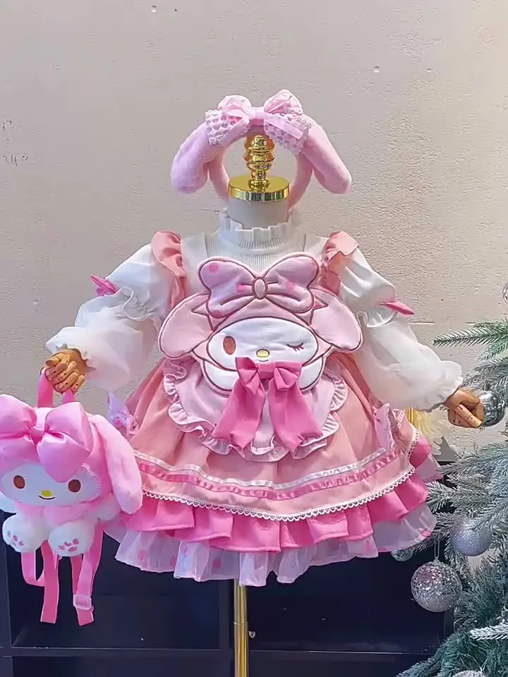 hello kitty princess dress Hello Kitty Girl's Dress Cartoon Tutu Princess Dress 9249 Rainbow Pink 12
