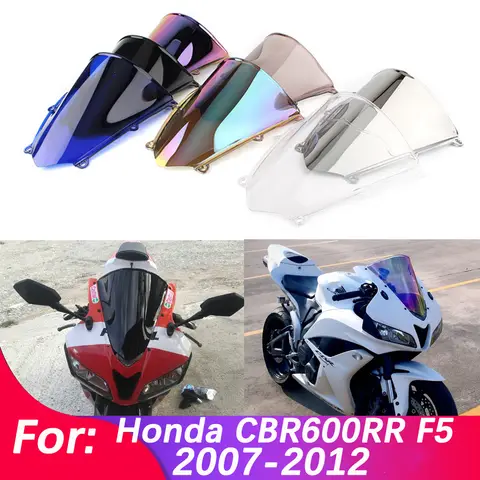 Pare-brise pour Honda CBR600RR CBR 600 RR 600RR F5 2007 – 2012, accessoires de moto à Double bulle, déflecteur de carénage