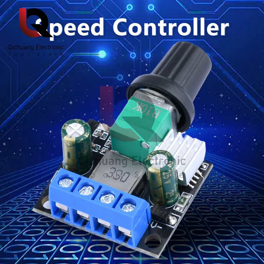 1Pcs DC12V/24V 3.5A Voltage Regulator PWM DC Motor Speed Controller Governor B10K Potentiometer Knob Speed Regulation LED Dimmer