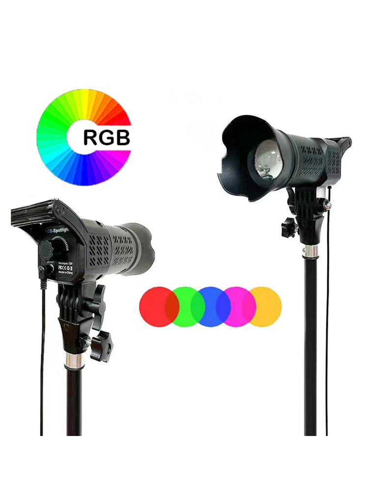 Przenośne światło LED RGB do fotografii, 110V-240V 51W, ściemnialne, z pilotem do fotografii, transmisji na żywo i nagrywania. — zdjęcie produktu 7
