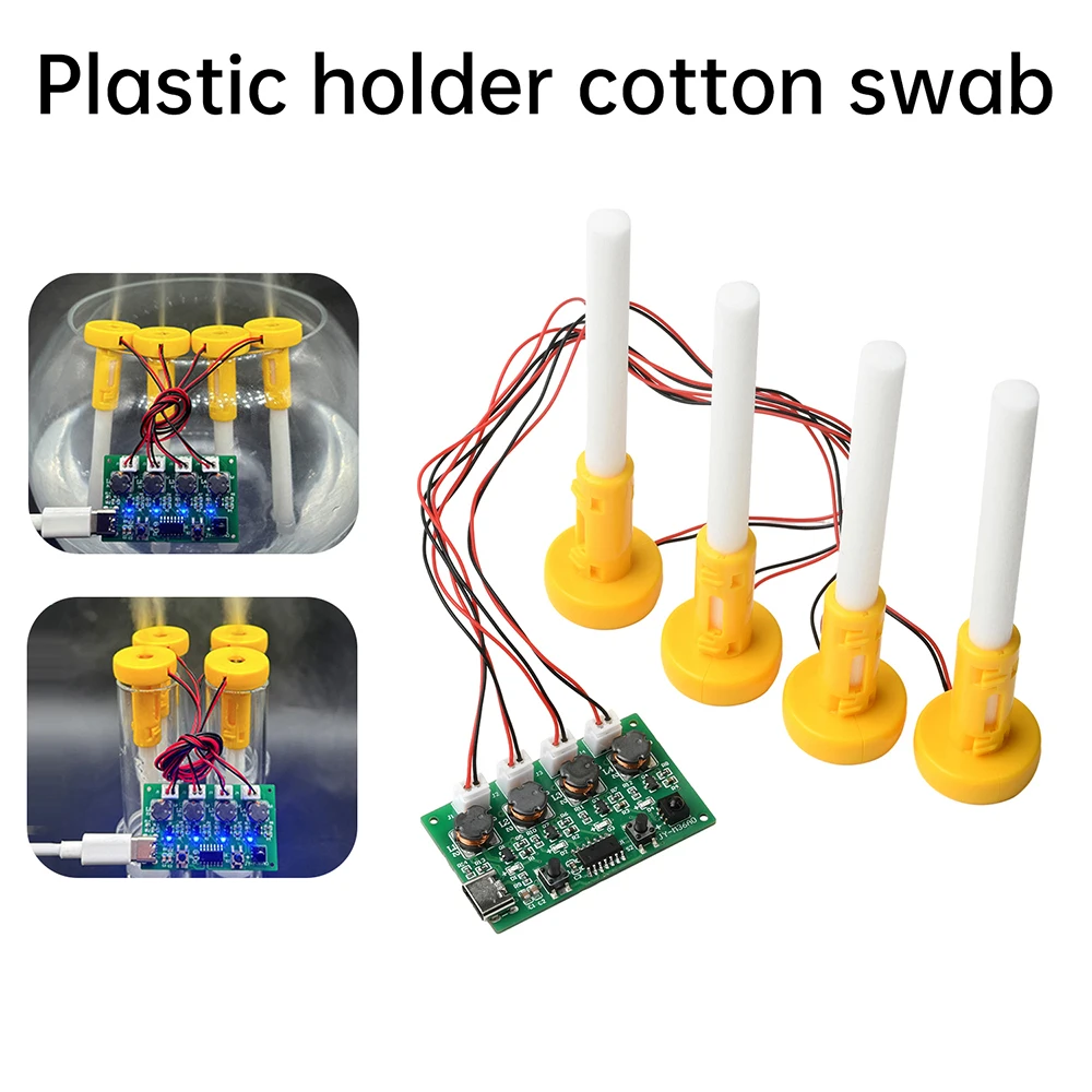

DC5V RF Infrared Remote Control Four Spray Humidifier Module Atomization Control Board DIY Ultrasonic Nebulizer Type-C