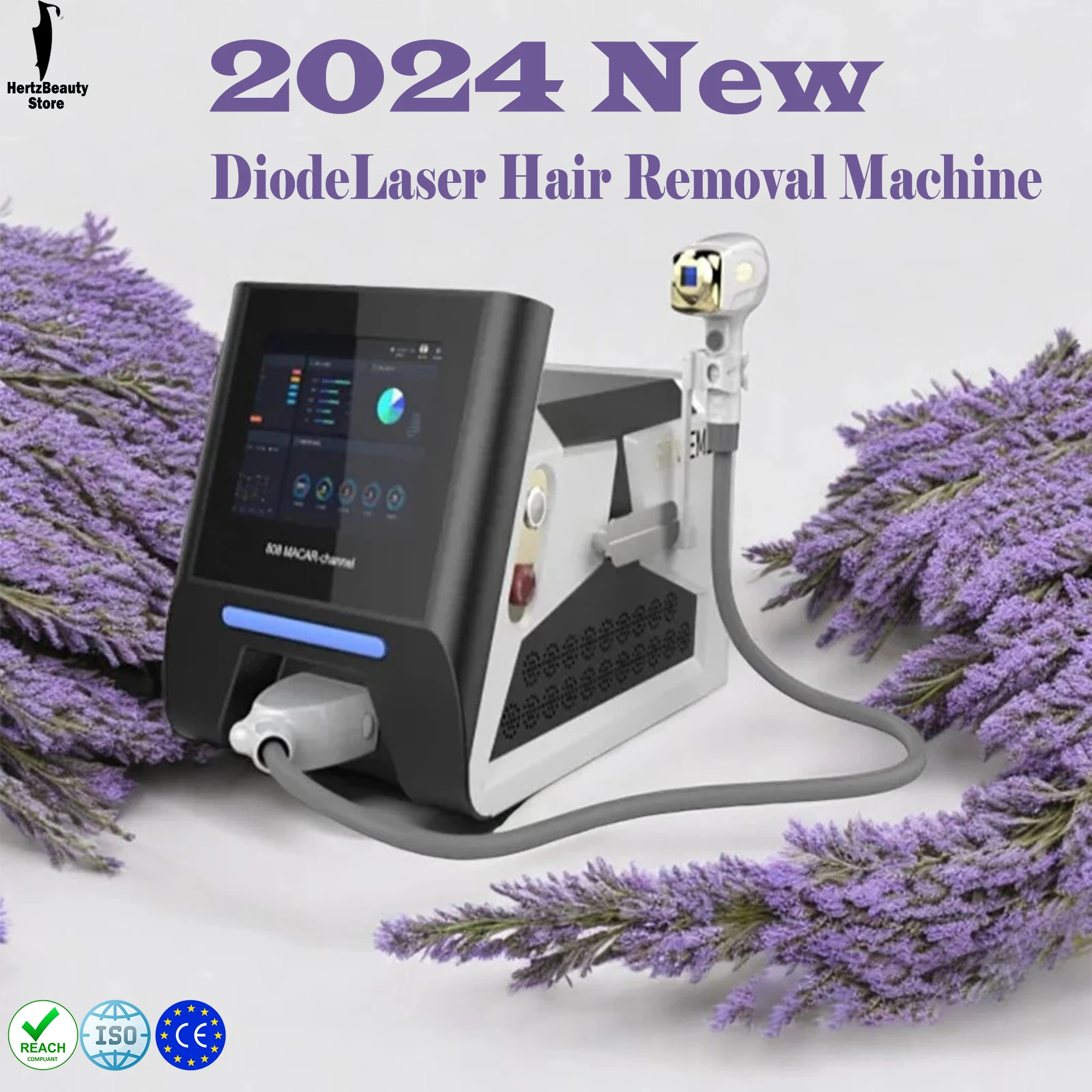 

Triple Wavelength 755nm 1064nm 808nm Diode Laser Painless Hair Removal Machine Ice Water Cooling System+Skin Rejuvenation Salon