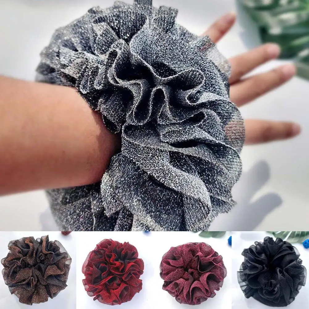 Hermoso lazo para el cabello con forma de flor, regalo, accesorios para lazos para el cabello con forma de flor brillante, banda para el cabello