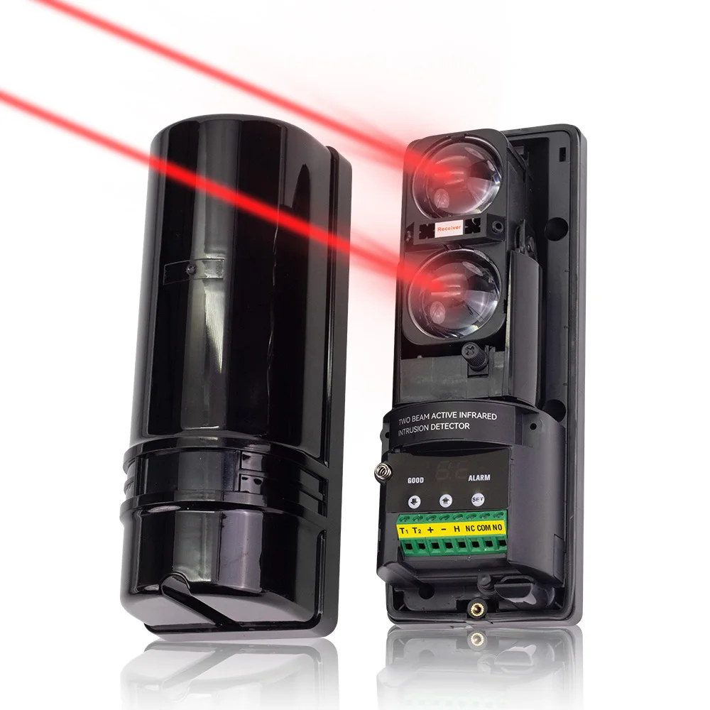 Capteur infrarouge à double faisceau Meian, détecteur de barrière filaire 100M, détecteur de faisceau infrarouge, Conversion 8 fréquences, affichage numérique