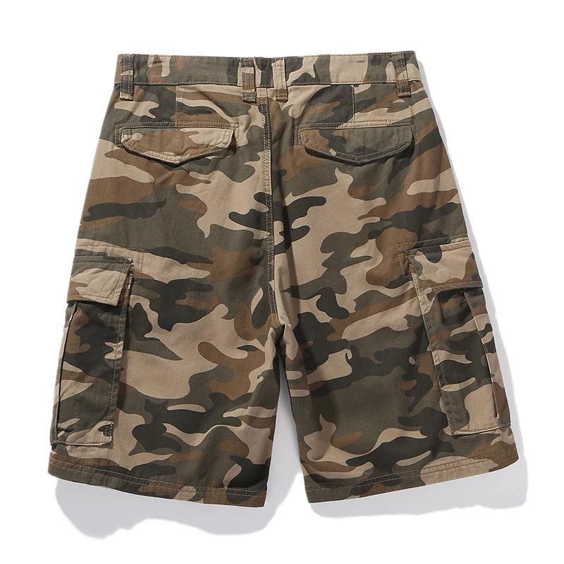 KSTUN 2026 Summer Men's Camo Shorts 100% Cotton Loose Fit Vintage Minimalist Cargo Casual Shorts Male Outdoor Camping Shorts