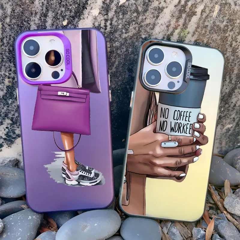 جراب هاتف لـ iPhone ، قهوة رئيسة للإناث ، أميرة ، ضد الصدمات ، أغطية ليزر ، موضة ، فتاة ، أميرة ، 15 ، 14 ، 13 ، 11 ، 12 برو ماكس ، 15 ، 14 بلس ، 13 ميني