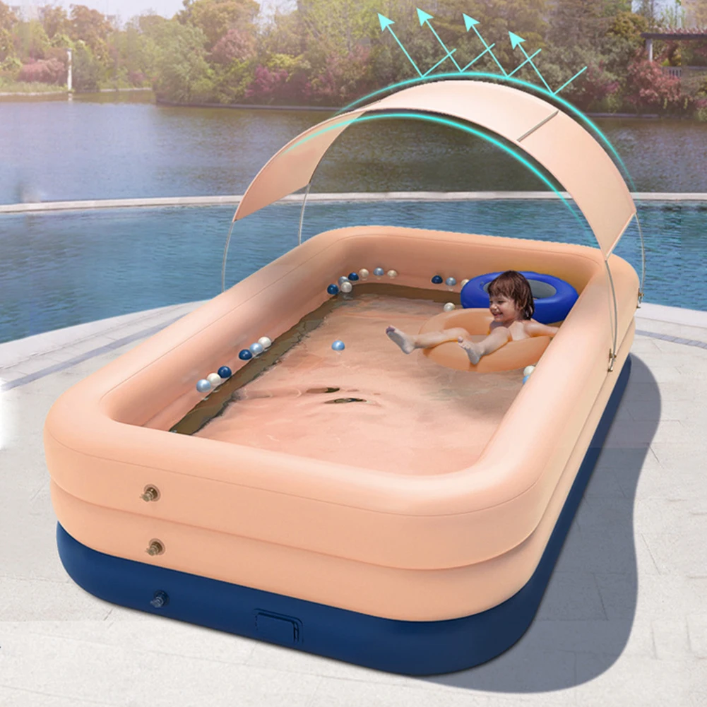 

380CM/ 428CM3 Layer Automatic Inflatable Swimming Pool Large Pools for Family Removable Children's Pool Ocean Ball PVC Bath Kids