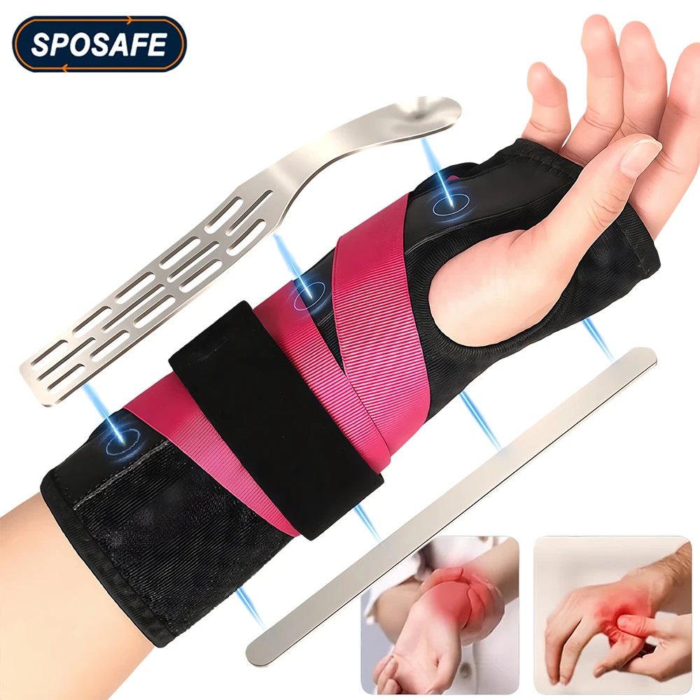 1Pcs Carpal Tunnel Wrist Brace Night Support Pain Relief Metal Wrist Splint for Tendonitis,Arthritis,Sprain Fit Left Right Hand