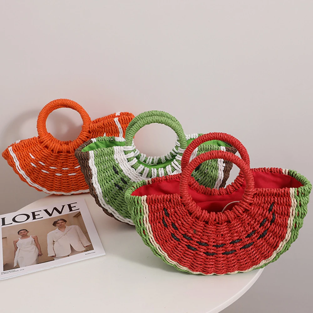 Cute Watermelon Straw Bag Cand - đánh giá và giá Paper Straw Color