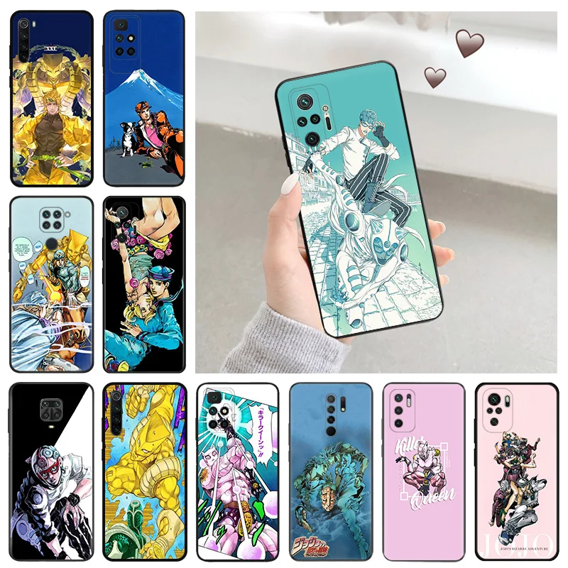 Silicone Soft Phone Case for Redmi 9c 9a 9i a1 a2 Plus k60 k50 k40 Note 9 Pro 9s 9t 8 8t 7 cc9 JoJo's Bizarre Encyclopedia Cover