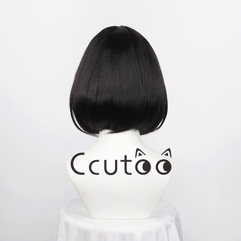 Ccutoo-Peluca de cabello sintético resistente al calor para mujer, cabellera artificial de Cosplay, estilo Mitake Ran, color negro y rojo