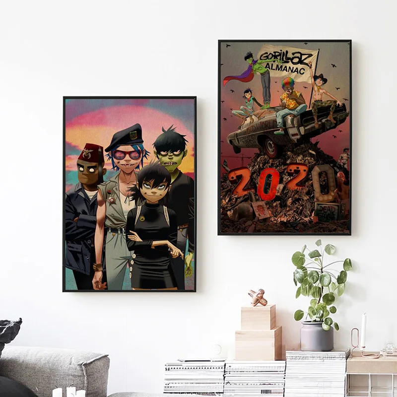 DIY Oil Painting By Numbers Poster Gorillaz British Virtual Band Handpainted Art Wall Home Decor Kids Room Decoration Fans' Gift