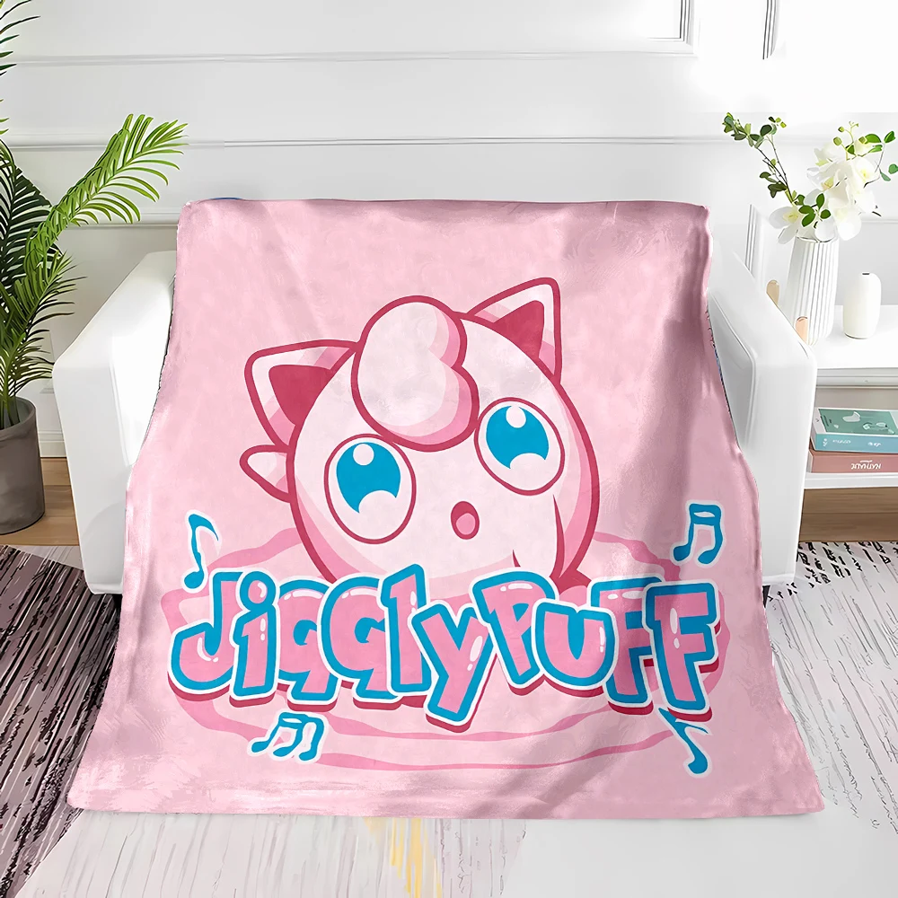 Pokemon Jigglypuff Printed Blanket for Home Travel Soft and Comfortable Blanket for Adults and Children Cartoon Blanket Gift