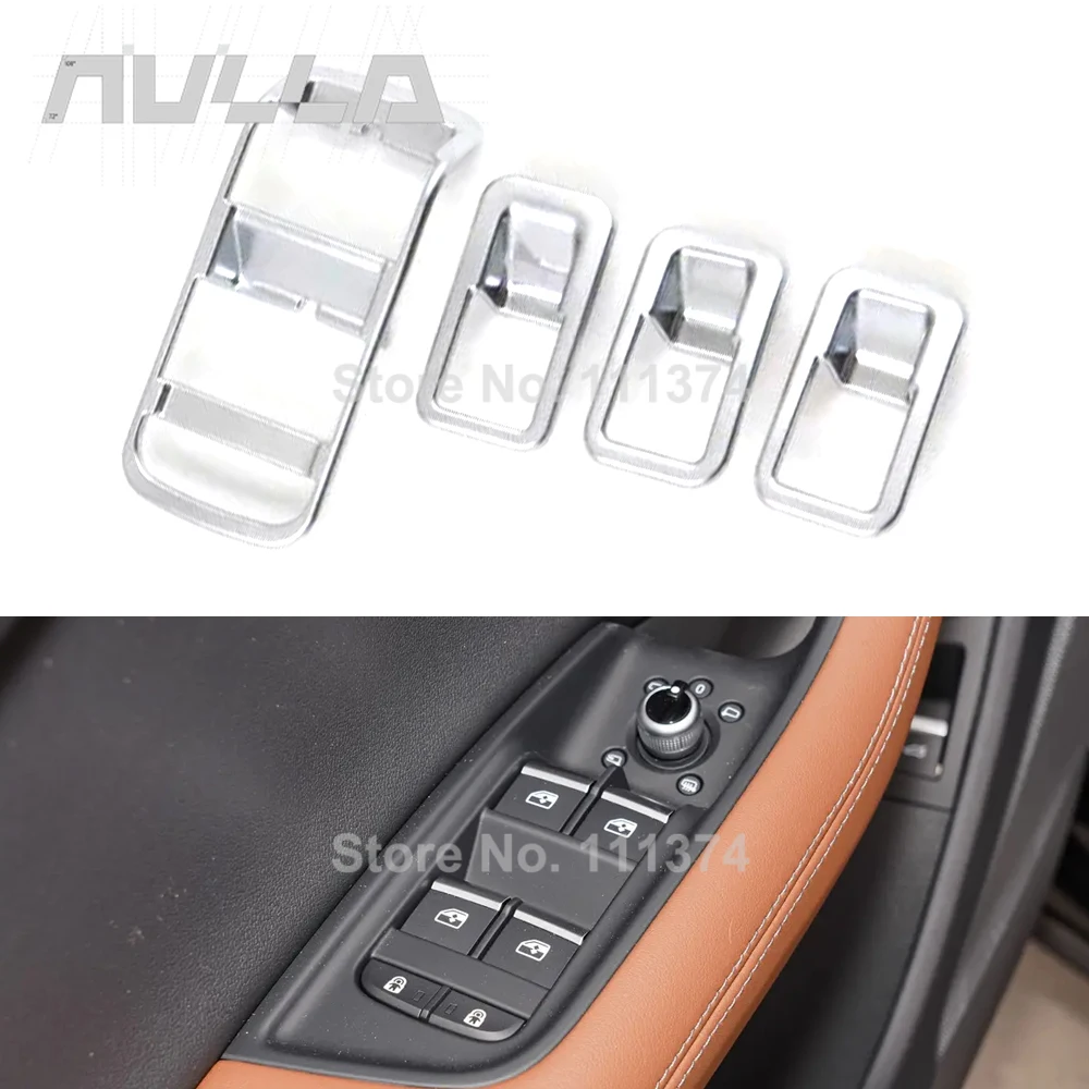 

Для Audi Q7 2016-2025: Накладки на панель управления стеклоподъемниками, рамка из ABS-пластика, матовый хром, аксессуары