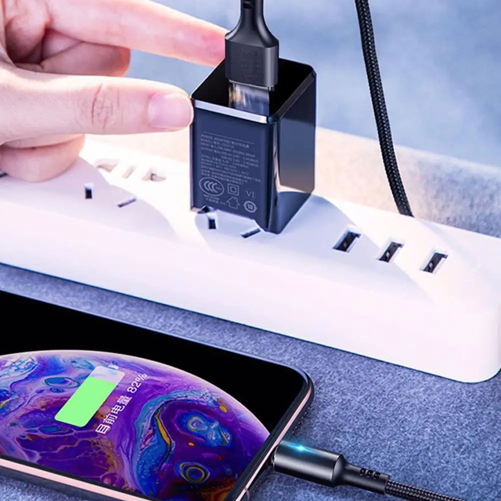 1Pcs 5A Fast Charging USB Micro Cable Data Cable Charger LED 2-in-1 Accessories Charging Cord Usb Transmission Indicator Ca G5E4