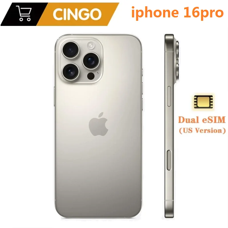 Оригинальный iPhone 16 Pro с двумя SIM-картами, 6.3-дюймовым экраном 5G LTPO Super Retina XDR OLED, Face ID, NFC, процессором A18 Pro, разблокированный, 128 ГБ/256 ГБ, смартфон 16 Pro