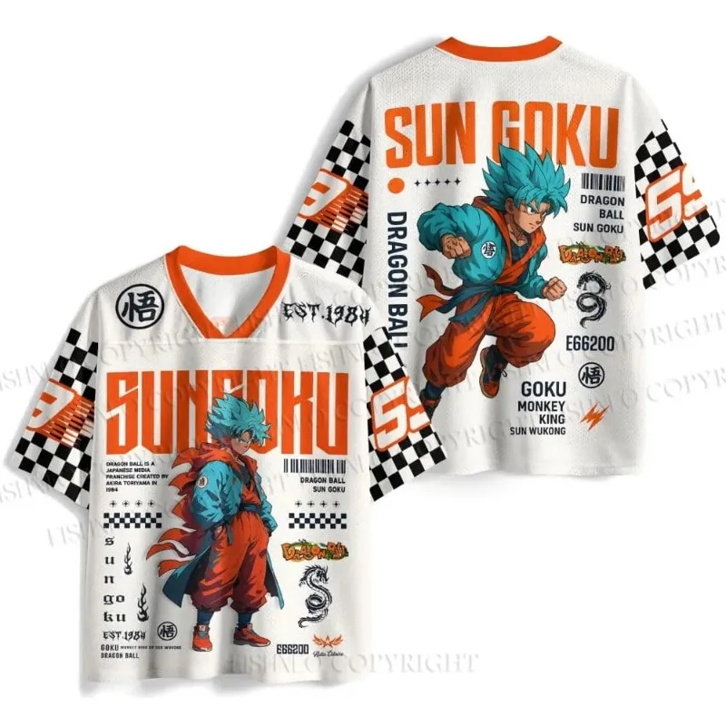Dragon Ball Football Jersey Unisex V-Neck Short Sleeve Shirt Men Women Anime Print Streetwear Hip Hop Casual Tops Manga Fans Tee view 6