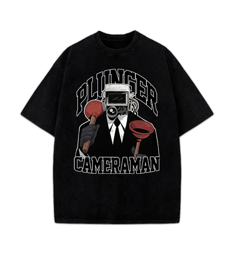 Skibidi футболка с графическим дизайном, поршень для туалета, камеры, двойной поршень