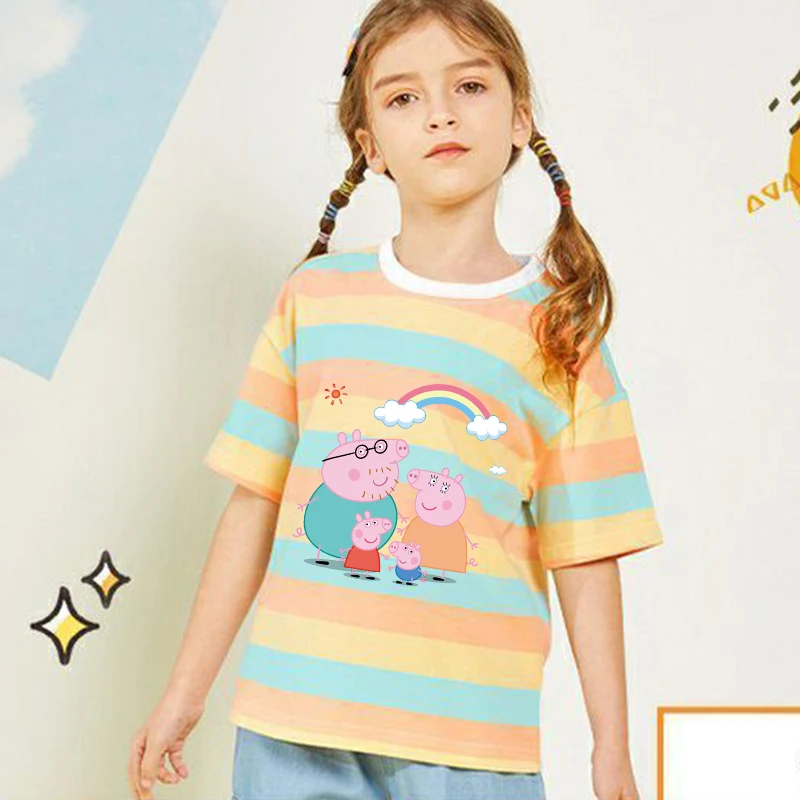 Peppas Pig Series Stripes Loun – Summer Clothing Gifts Bewertung und Preis