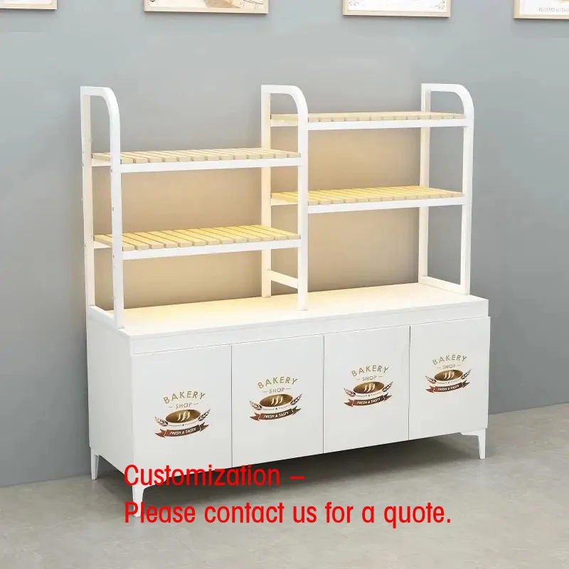 custom.Bread Display Cabinet, Pastry and Snack Shelf, Biscuit Side Cabinet, Bakery Cake Shop, Dry Goods Island Bread Rack