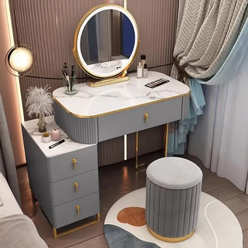 Classic Elegant Vanity Table Drawer Storage Luxury Nordic Vanity Table Modern Sumptuous Meuble Coiffeuse Chambre Furniture
