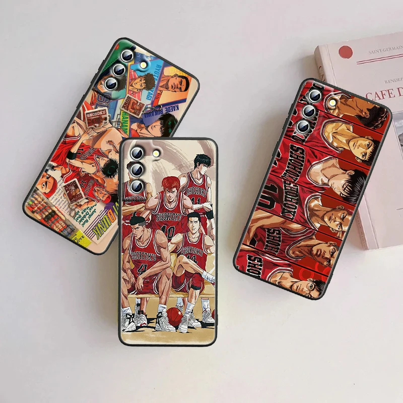 SLAM DUNK Anime Fashion For Samsung Galaxy S24 S23 S22 S21 S20 FE S10 S10E Plus Ultra Pro Lite 5G Black Funda Phone Case