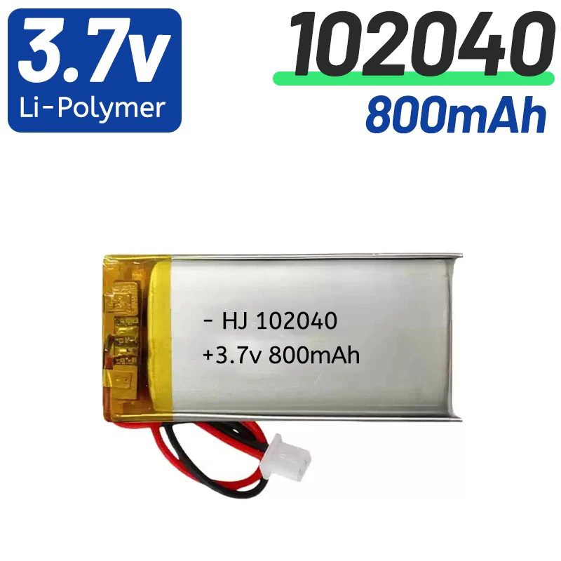 

102040 Lipo 800mAh 3.7V Lithium Battery Li Polymer Batteries for Flashlight Remote Controller Handheld Fans