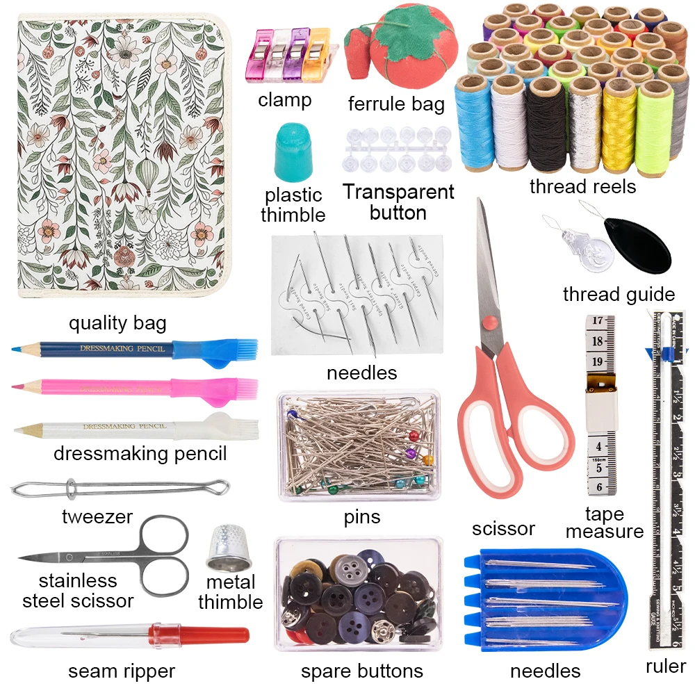 DIY Multi-Function Sewing Tool & Accessory Set Complete Sewing Kit for Quilting Stitching Embroidery Travel Household Sewing Box