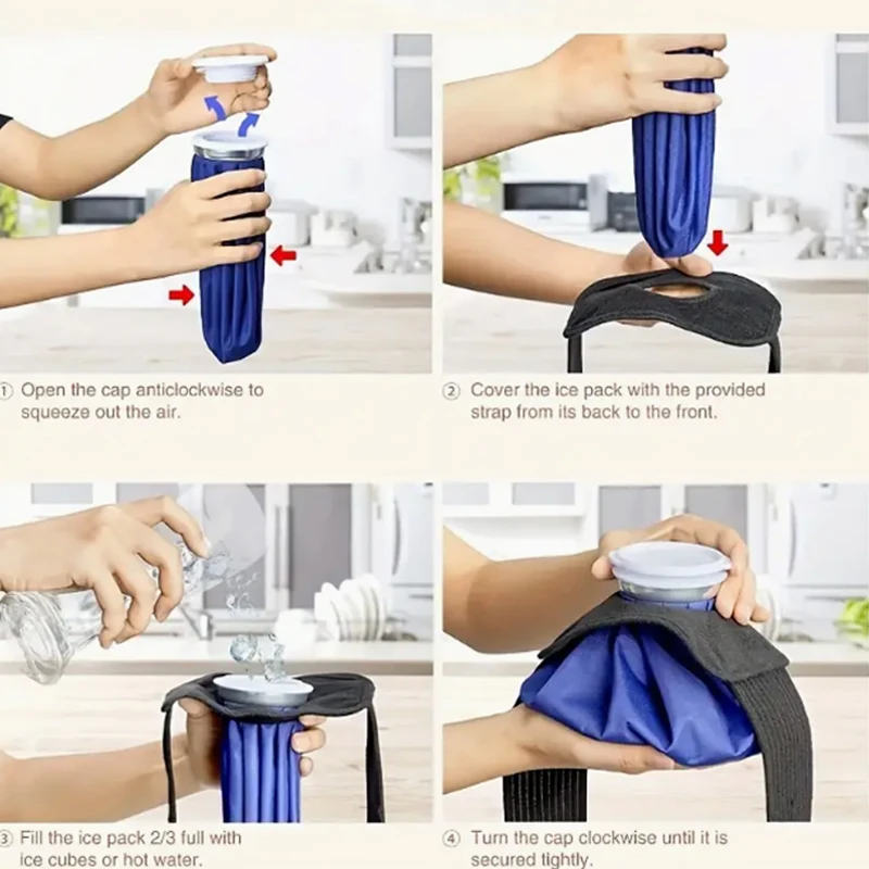 Ice Pack wrap Fixed strap, adjustable kneepad Elastic hot and cold relaxation strap, safety strap, used for sprains Fixed ice pa