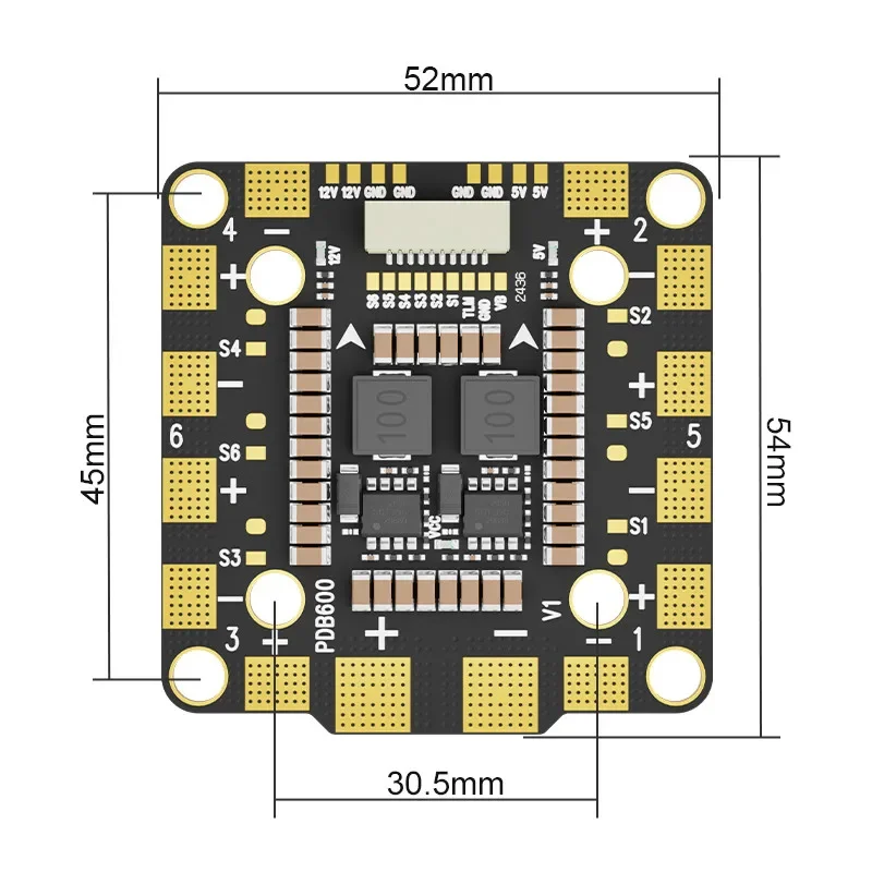 Aocoda-RC PDB400 8S/12S 400A PDB Or PDB600 8S 600A Distribution Board For Quadcopter Drone Fixed Wing Ammeter