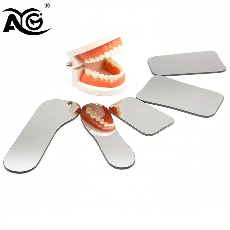 AG Lot de 5 Miroirs Dentaires Orthodontiques Double Face pour Photographie, Outils Dentaires en Verre, Réflecteur Intra-oral