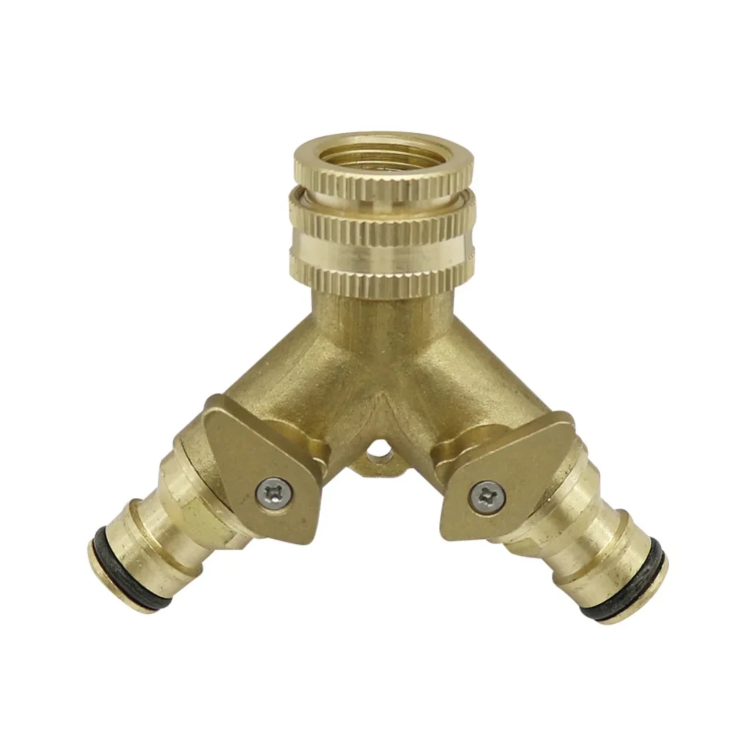 Garden Y Hose Connector, Brass, 2-Way Valve, Drip Irrigation Fittings, Female Thread, Agriculture, 1 Pc