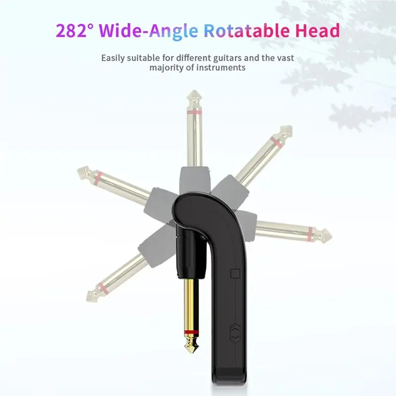 ABKV-2.4G Wireless Guitar System Rechargeable Guitar Transmitter Receiver 48K/16Bit Real-Time Transmission Rotatable Plug