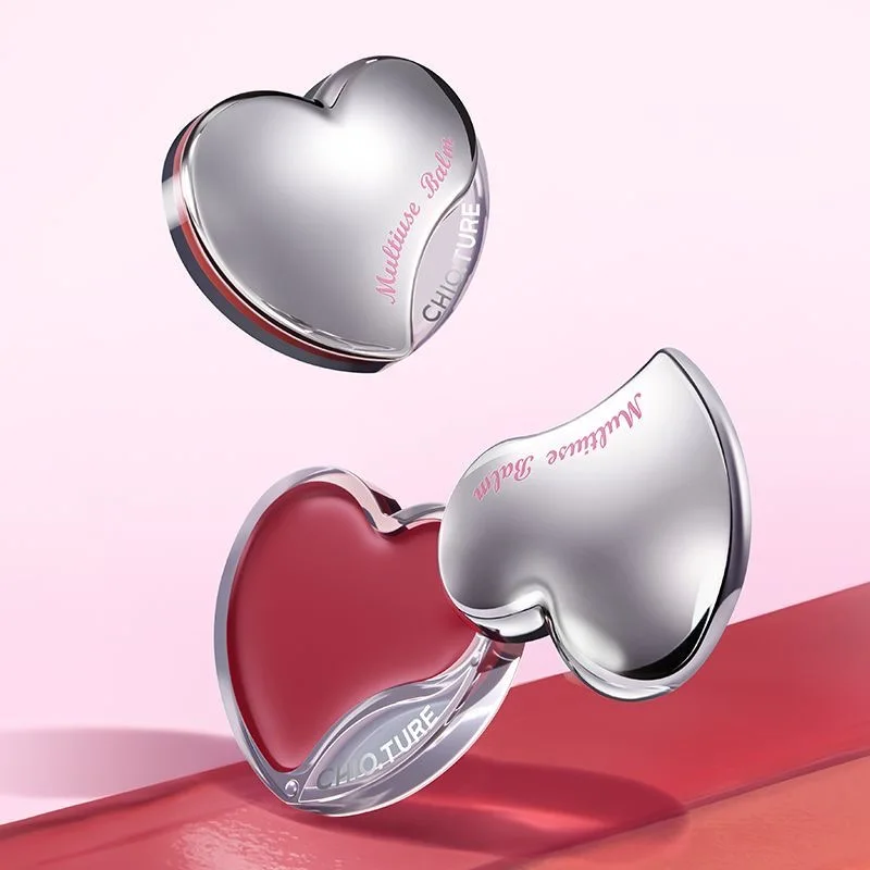 Multi-Use Lip & Cheek Tint Glossy Lip Glaze & Sheer Blush,Buildable Highly Pigmented Color for Eyes,Lips & Cheeks Korean Blusher