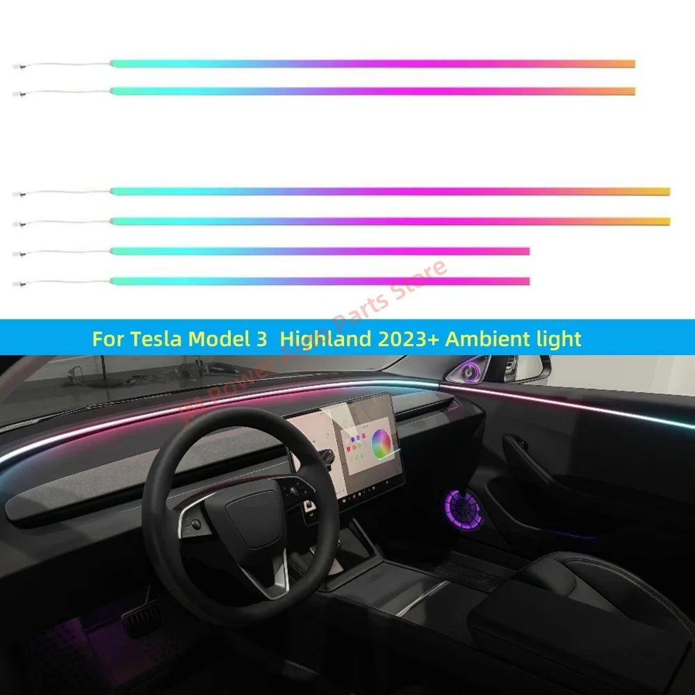 For Tesla Model 3 Highland Atmosphere Light Instrument desk light 4D rotary Treble car interior lighting Upgrade car accessories
